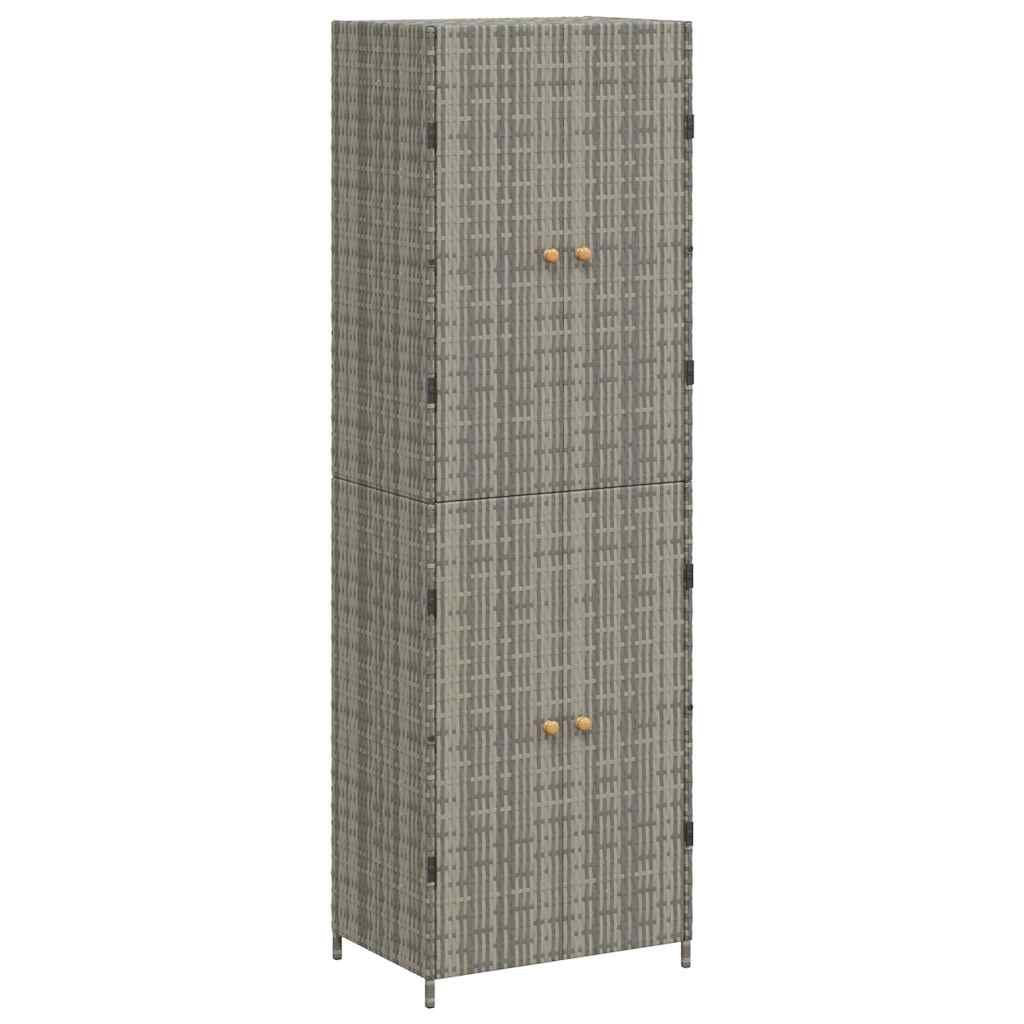 Armoire de rangement jardin Gris 59x40x180 cm Résine tressée - XIOS