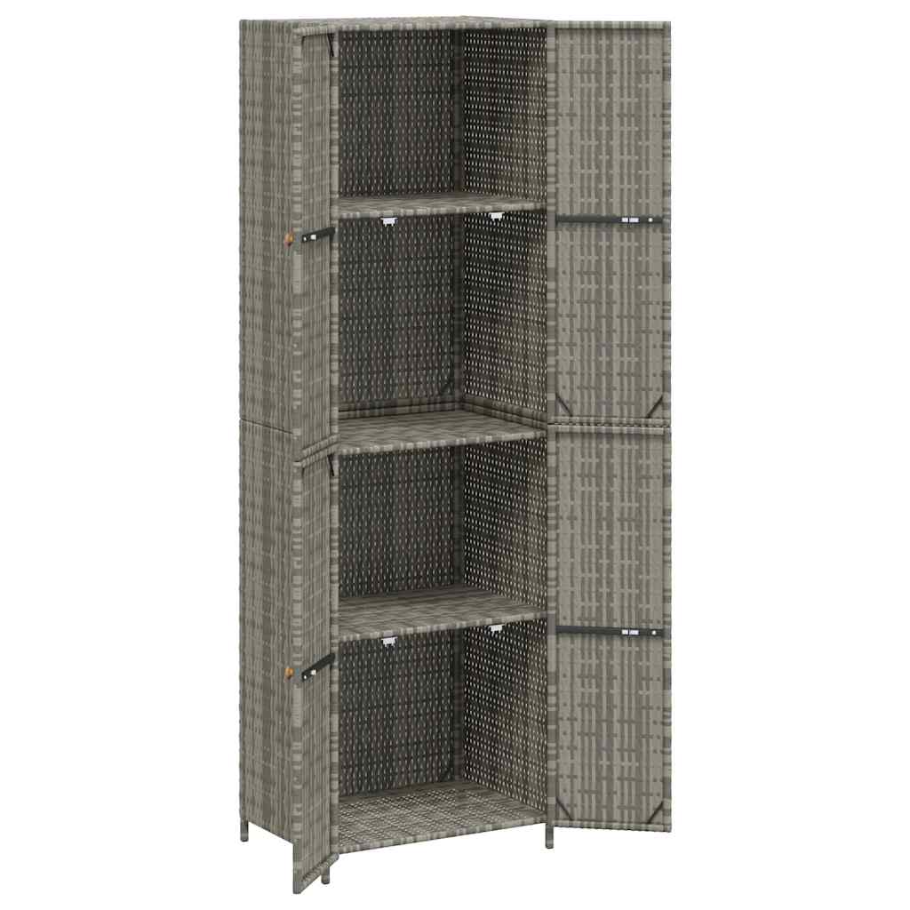 Armoire de rangement jardin Gris 59x40x180 cm Résine tressée - XIOS