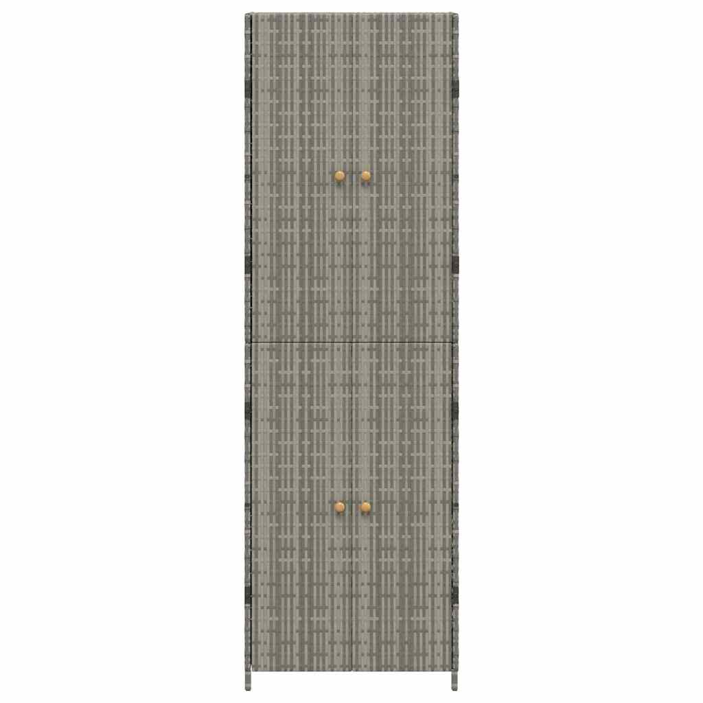 Armoire de rangement jardin Gris 59x40x180 cm Résine tressée - XIOS