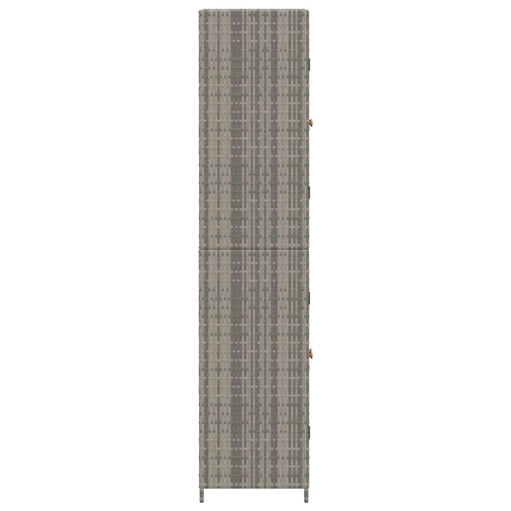 Armoire de rangement jardin Gris 59x40x180 cm Résine tressée - XIOS