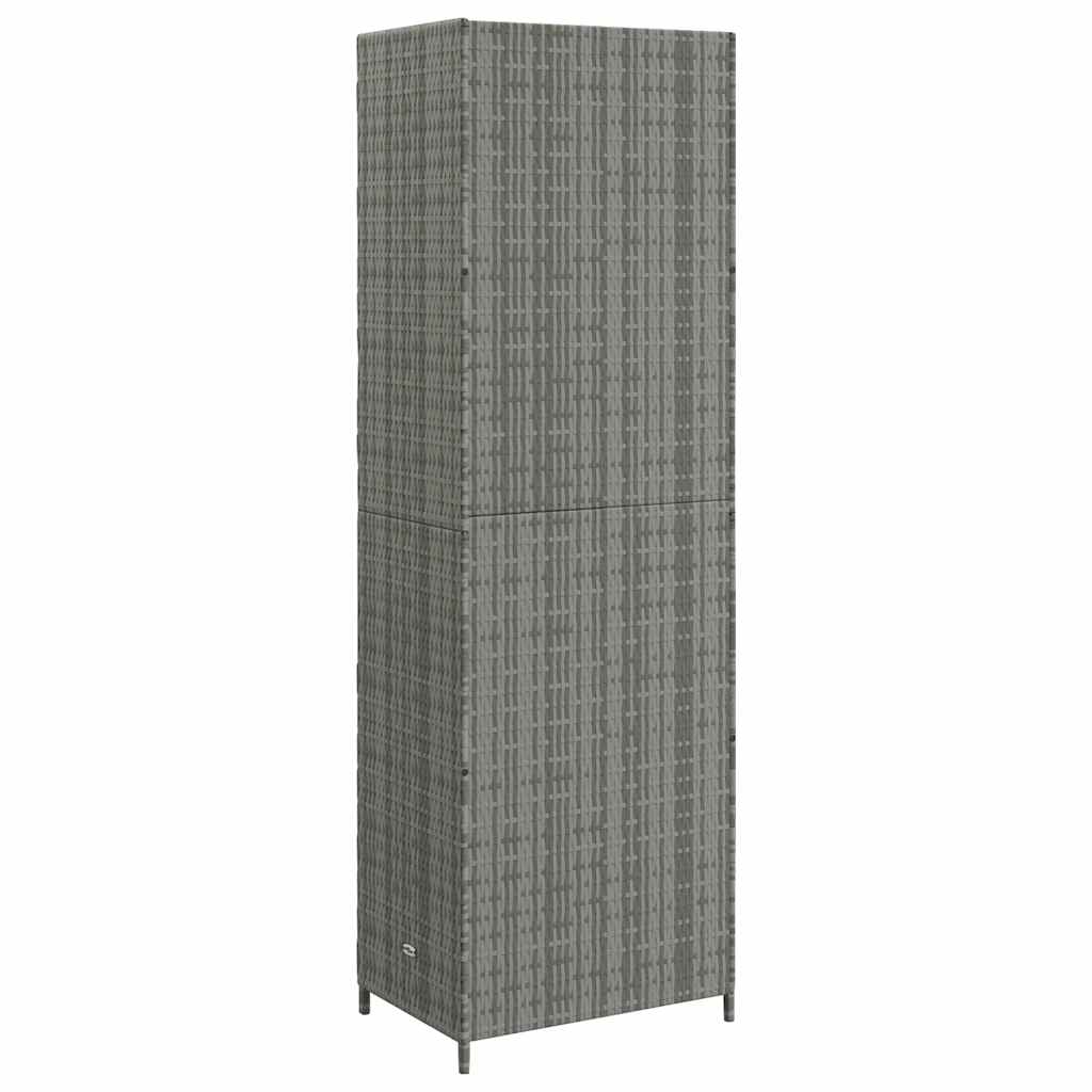 Armoire de rangement jardin Gris 59x40x180 cm Résine tressée - XIOS