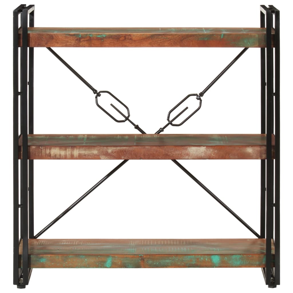 Bibliothèque 3 niveaux 77x30x80 cm bois récupération massif/fer - XIOS