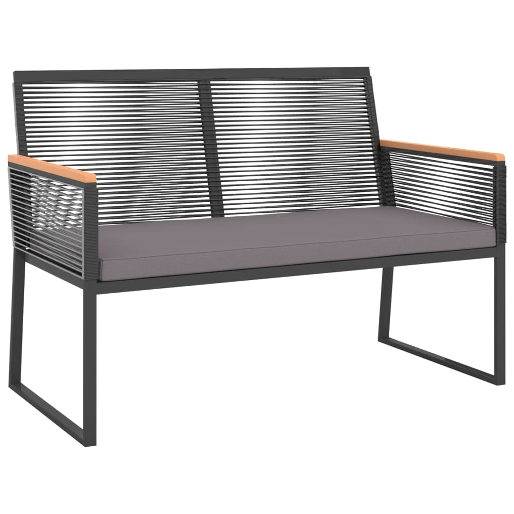 Salon de jardin 4 pcs avec coussins Noir Acier
