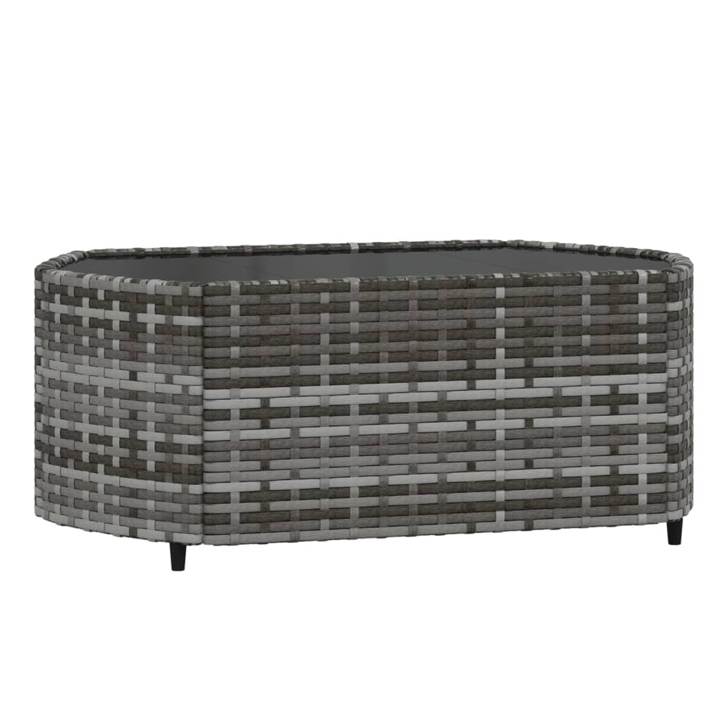 Salon de jardin 3 pcs avec coussins Gris Résine tressée Canapés de jardin vidaXL