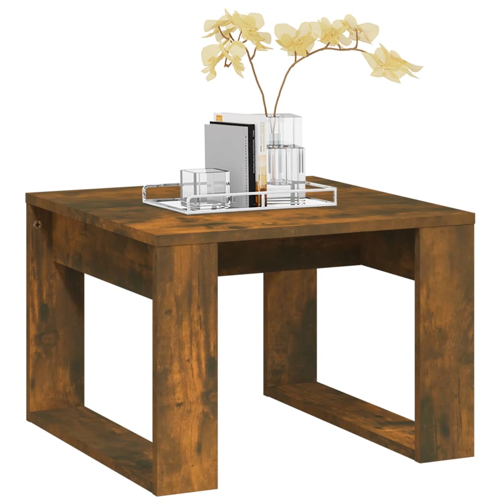 Table d'appoint Chêne fumé 50x50x35 cm Bois d'ingénierie Tables basses vidaXL