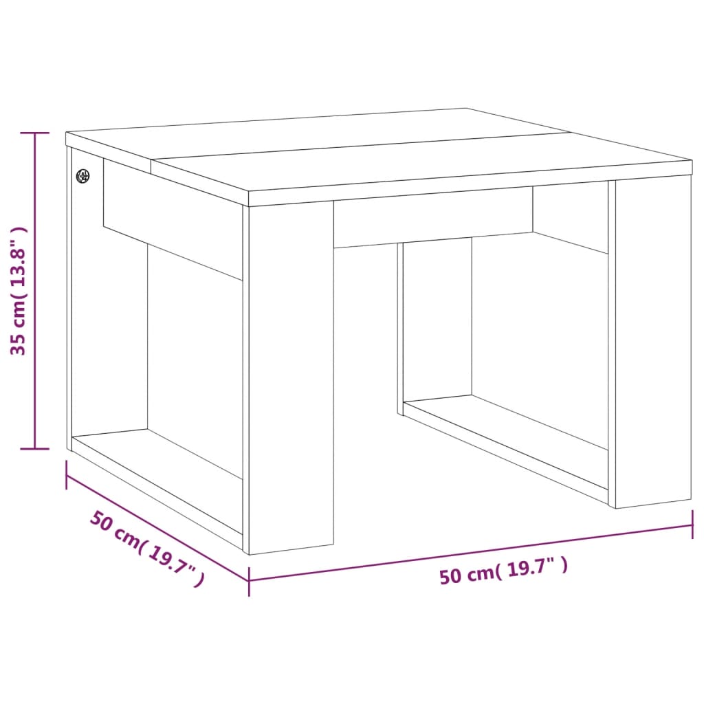 Table d'appoint Sonoma gris 50x50x35 cm Bois d'ingénierie Tables basses vidaXL