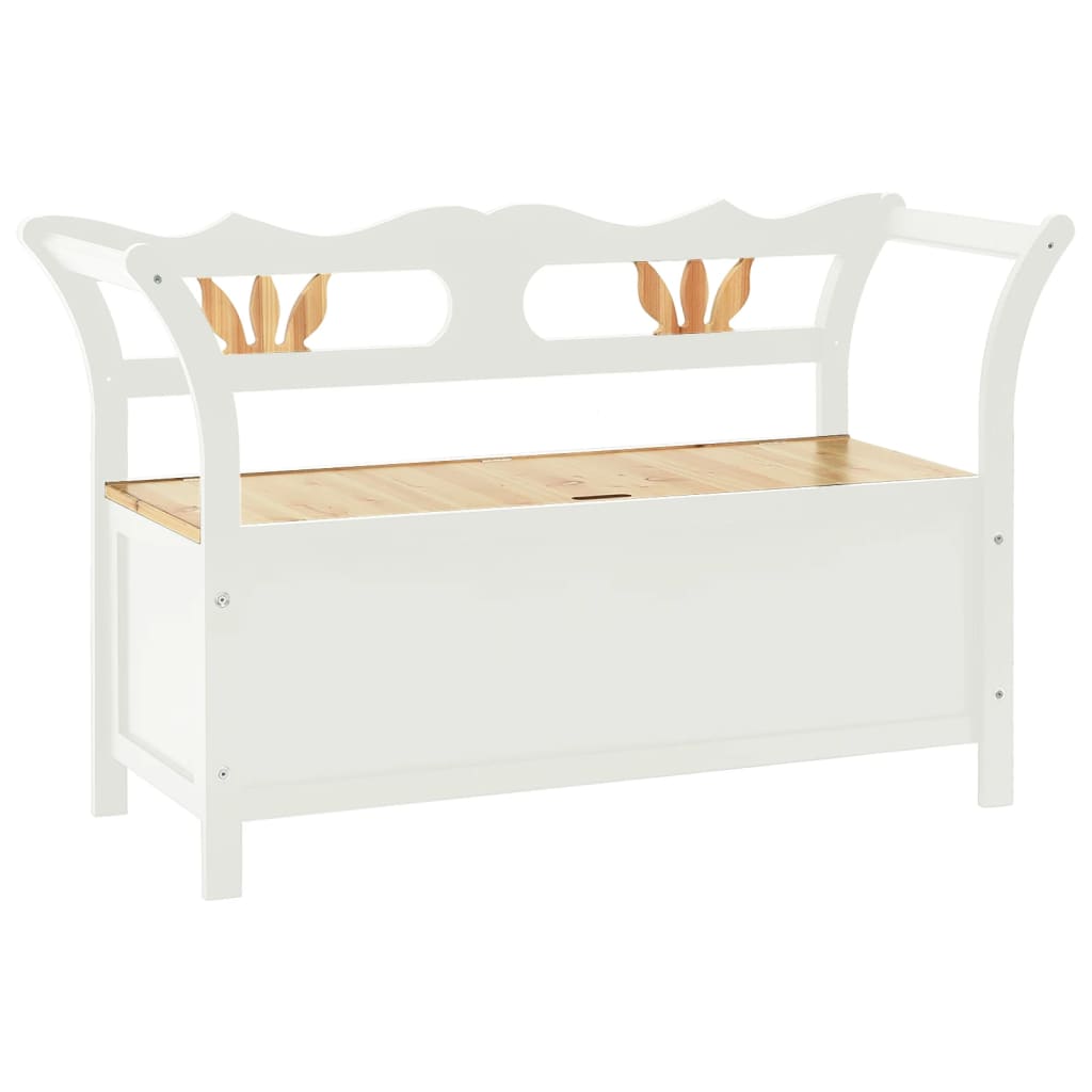 Banc Blanc 107x45x75,5 cm Bois de sapin solide - XIOS