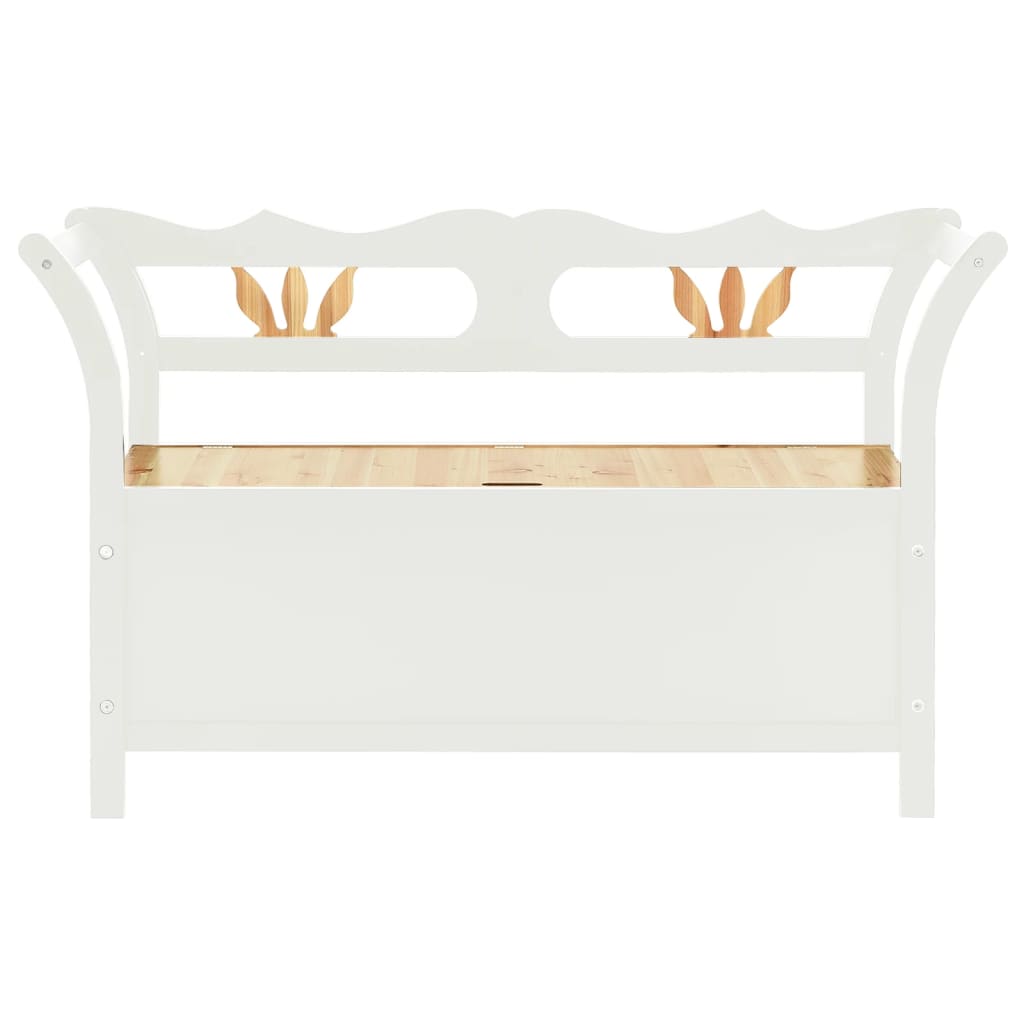 Banc Blanc 107x45x75,5 cm Bois de sapin solide - XIOS