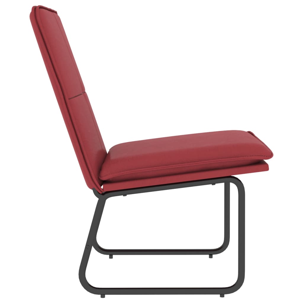 Chaise longue Rouge bordeaux 54x75x76 cm Similicuir - XIOS