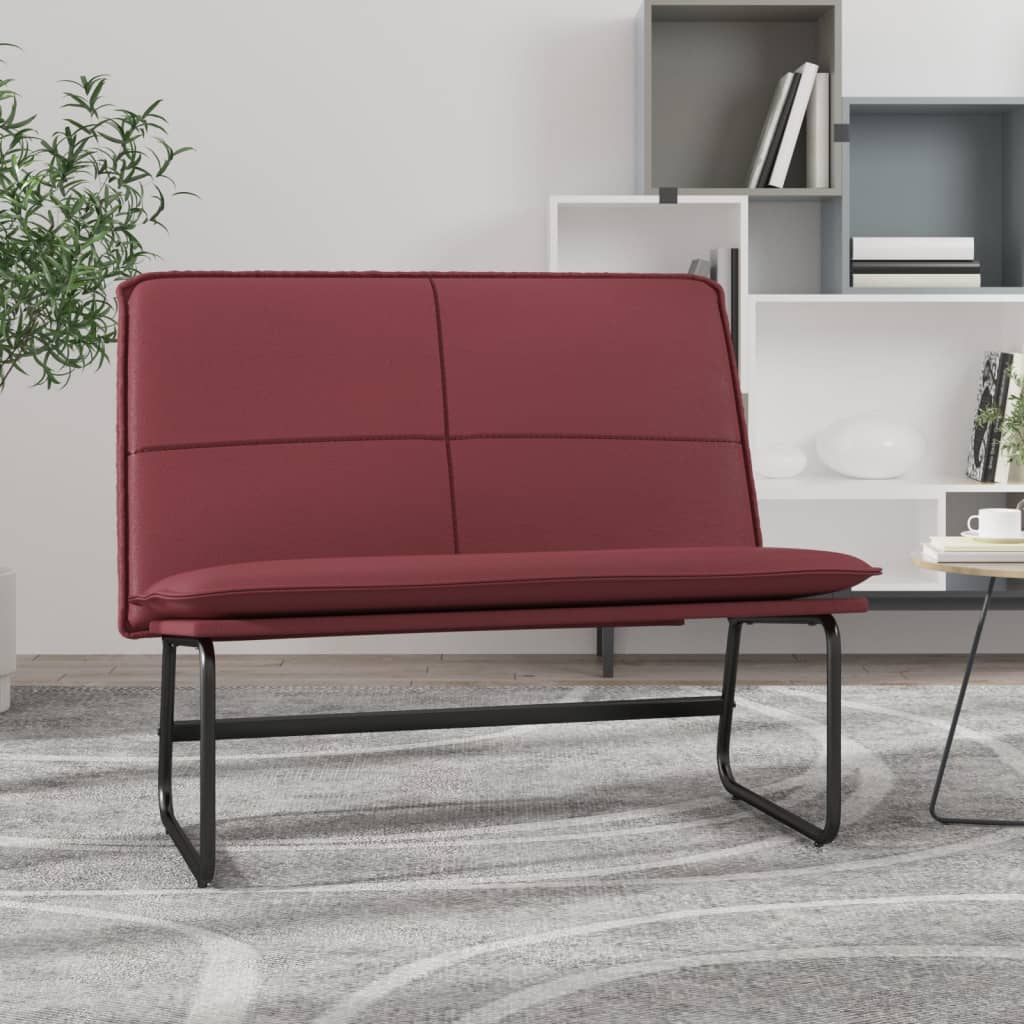 Banc Rouge bordeaux 100x75x76 cm Similicuir - XIOS