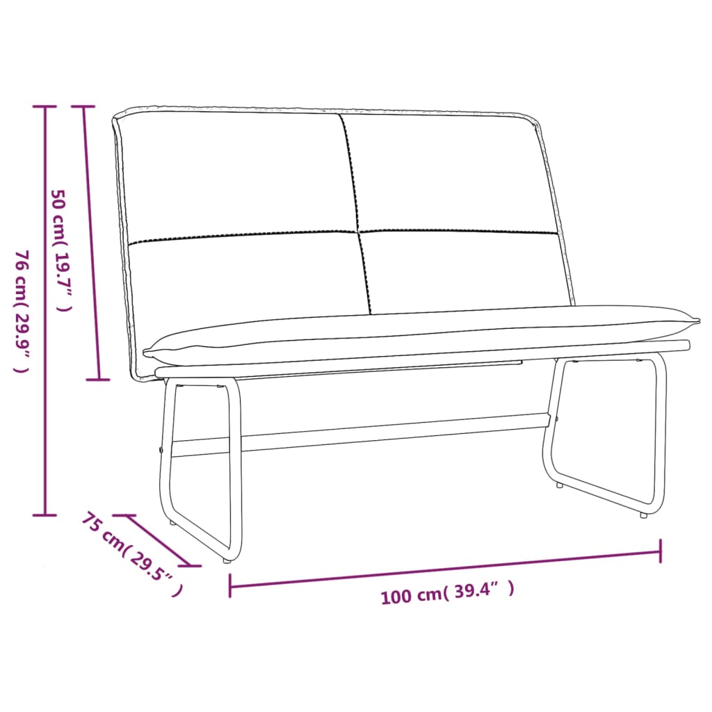 Banc Cappuccino 100x75x76 cm Similicuir - XIOS