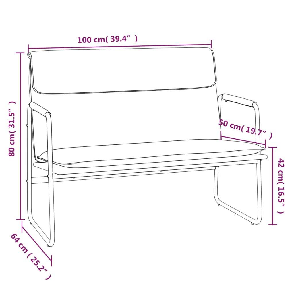 Banc Cappuccino 100x64x80 cm Similicuir - XIOS