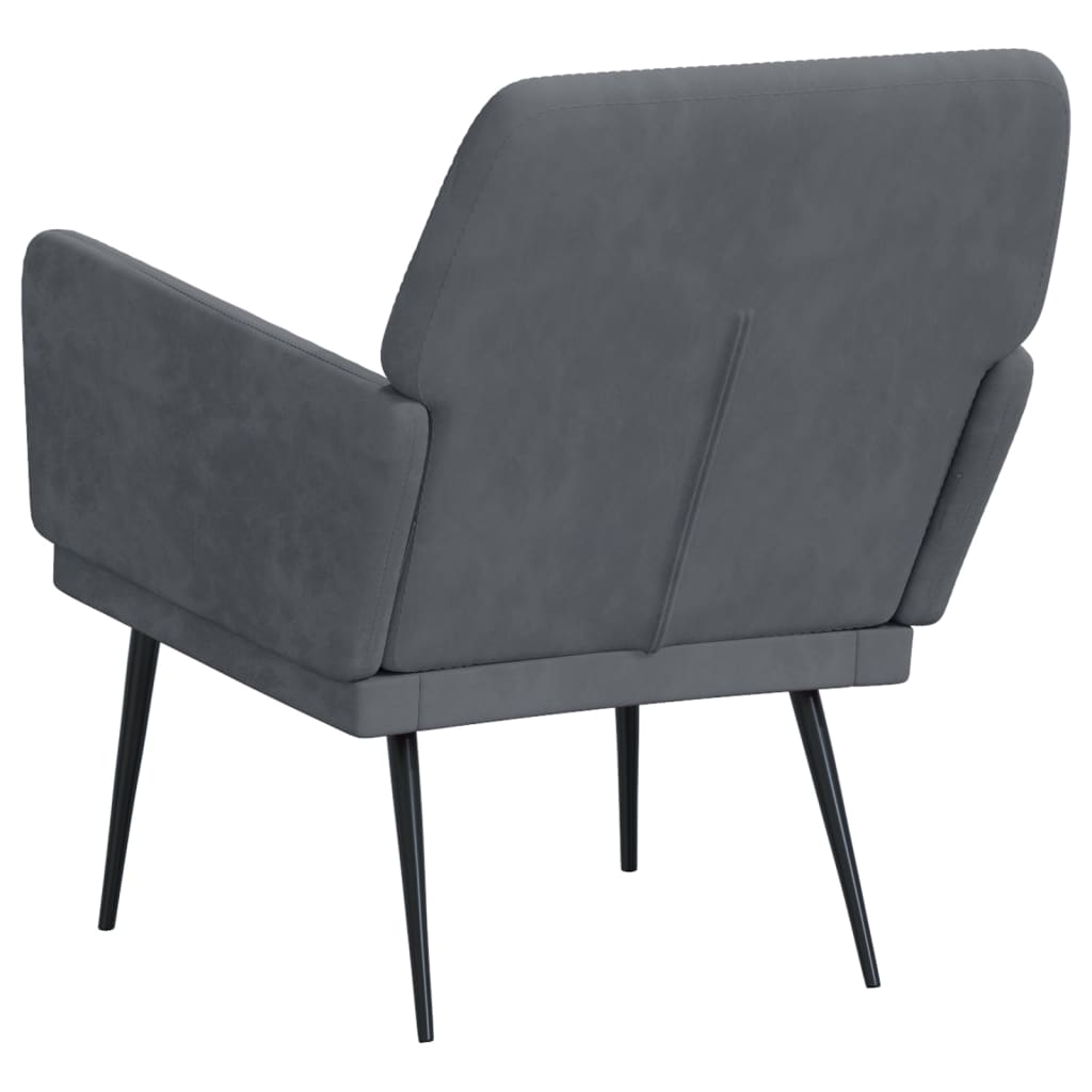Fauteuil Gris foncé 62x79x79 cm Velours - XIOS