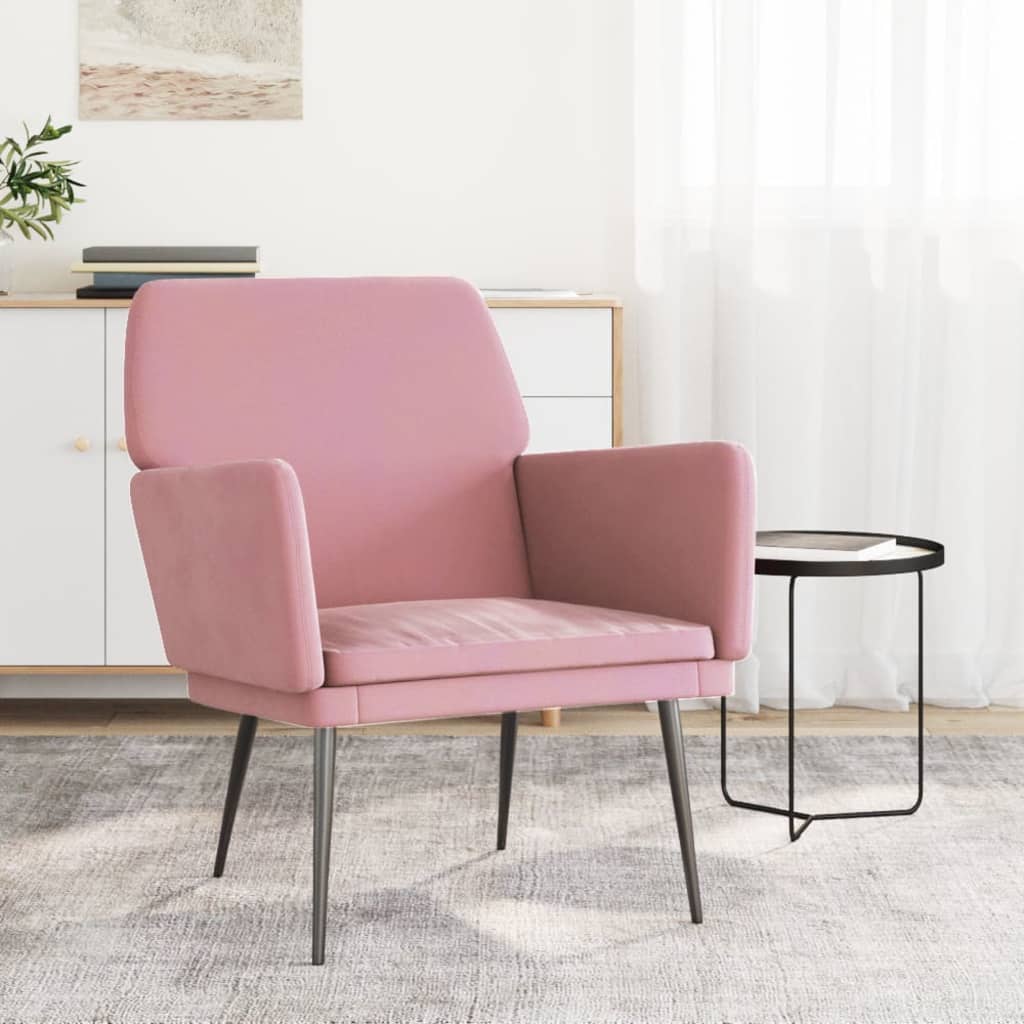 Fauteuil Rose 62x79x79 cm Velours - XIOS