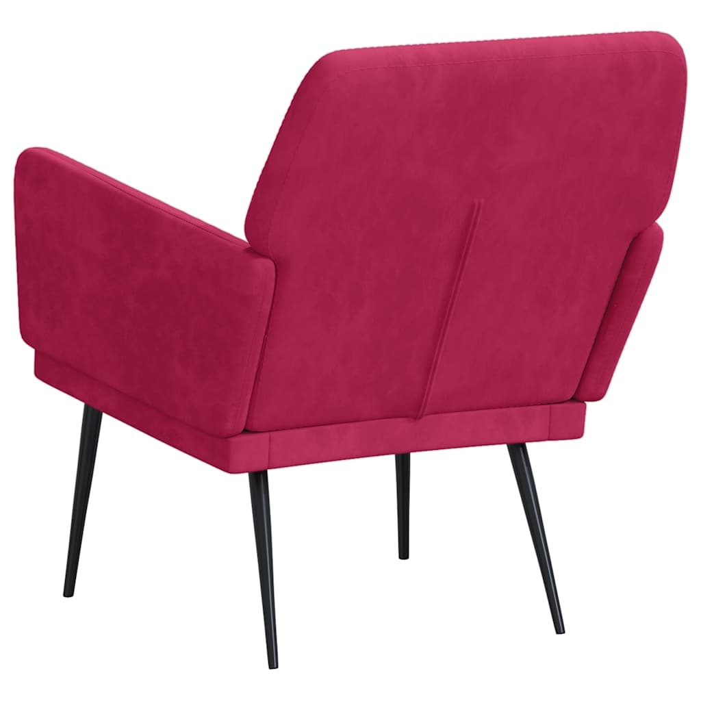 Fauteuil Rouge bordeaux 62x79x79 cm Velours - XIOS