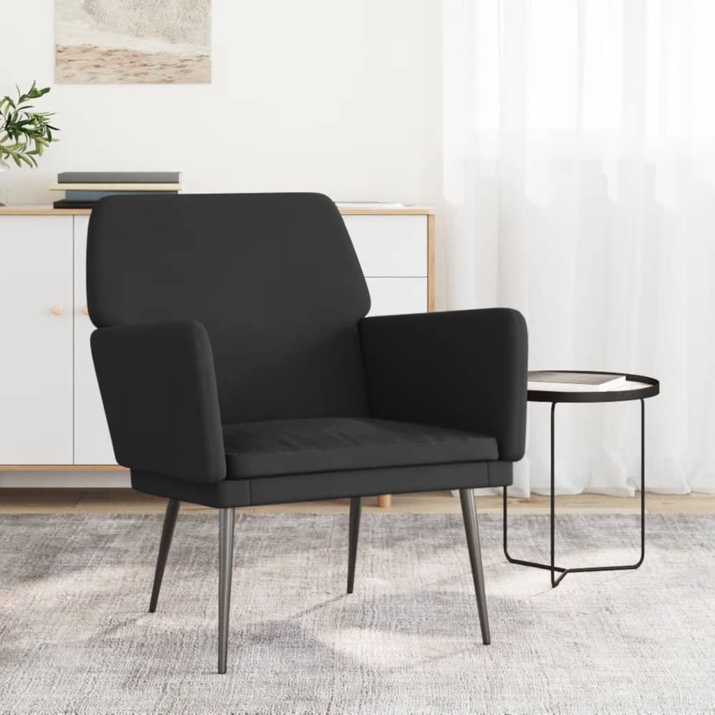 Fauteuil Noir 62x79x79 cm Velours - XIOS
