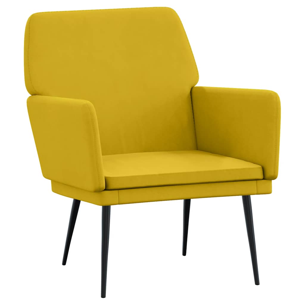 Fauteuil Jaune 62x79x79 cm Velours - XIOS