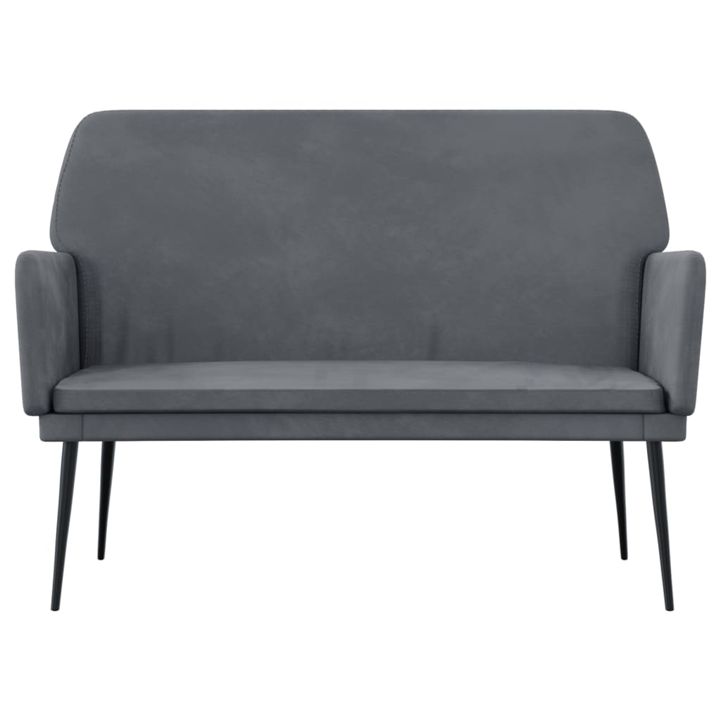 Banc Gris foncé 108x79x79 cm Velours - XIOS