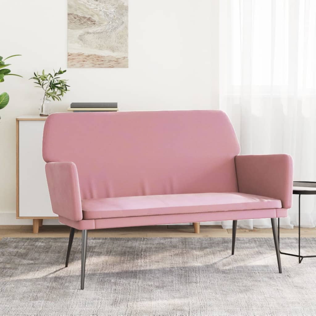 Banc Rose 108x79x79 cm Velours - XIOS