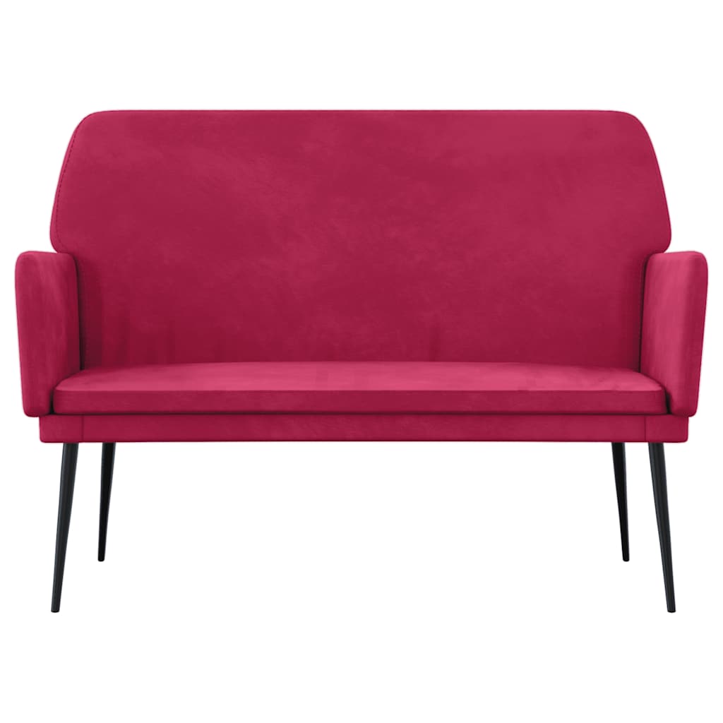 Banc Rouge bordeaux 108x79x79 cm Velours - XIOS