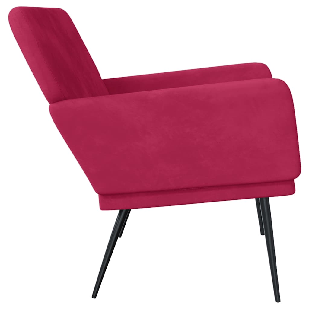 Banc Rouge bordeaux 108x79x79 cm Velours - XIOS