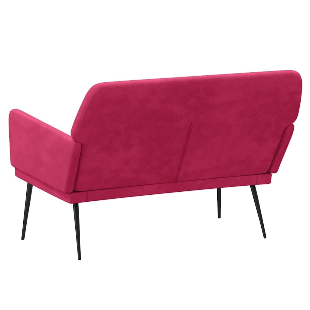 Banc Rouge bordeaux 108x79x79 cm Velours - XIOS