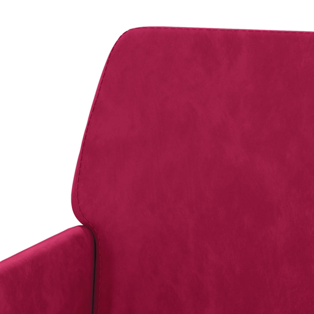Banc Rouge bordeaux 108x79x79 cm Velours - XIOS