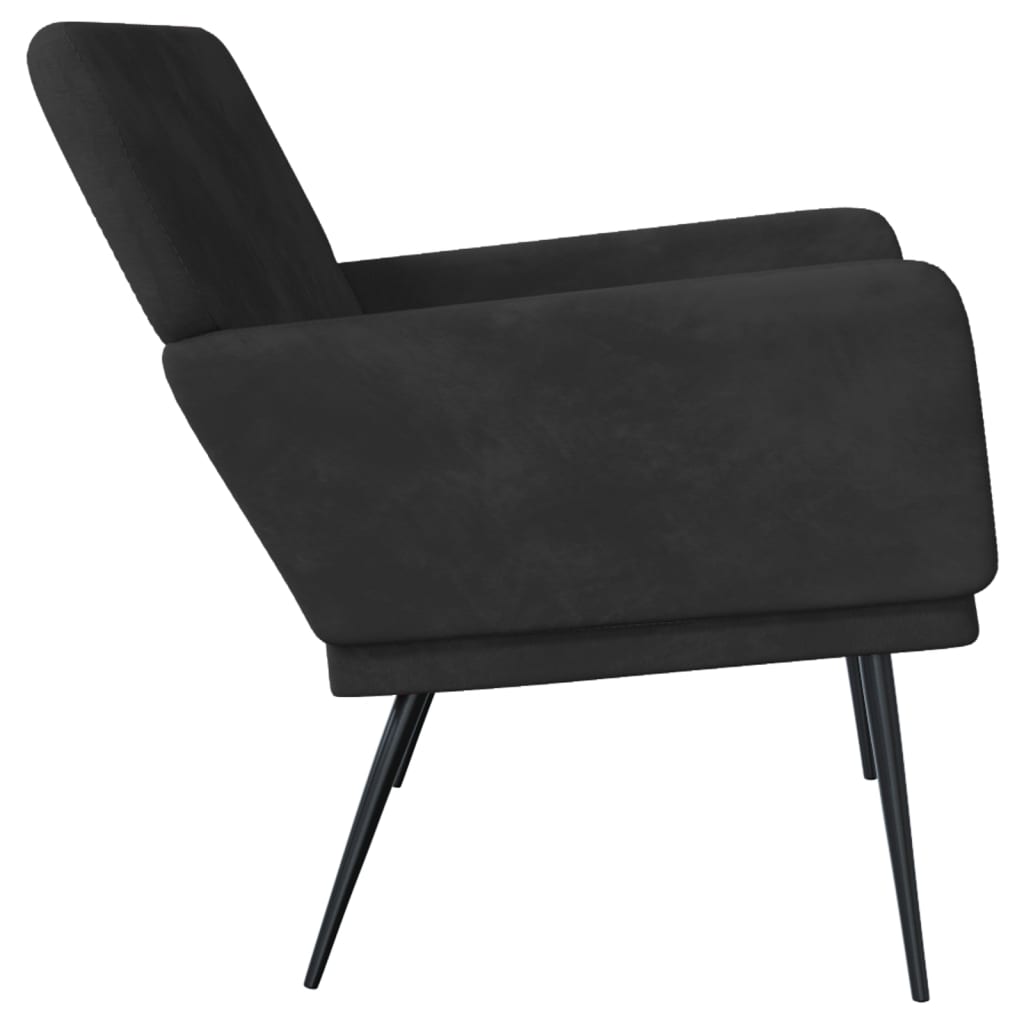 Banc Noir 108x79x79 cm Velours - XIOS