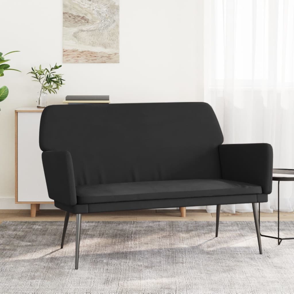 Banc Noir 108x79x79 cm Velours - XIOS