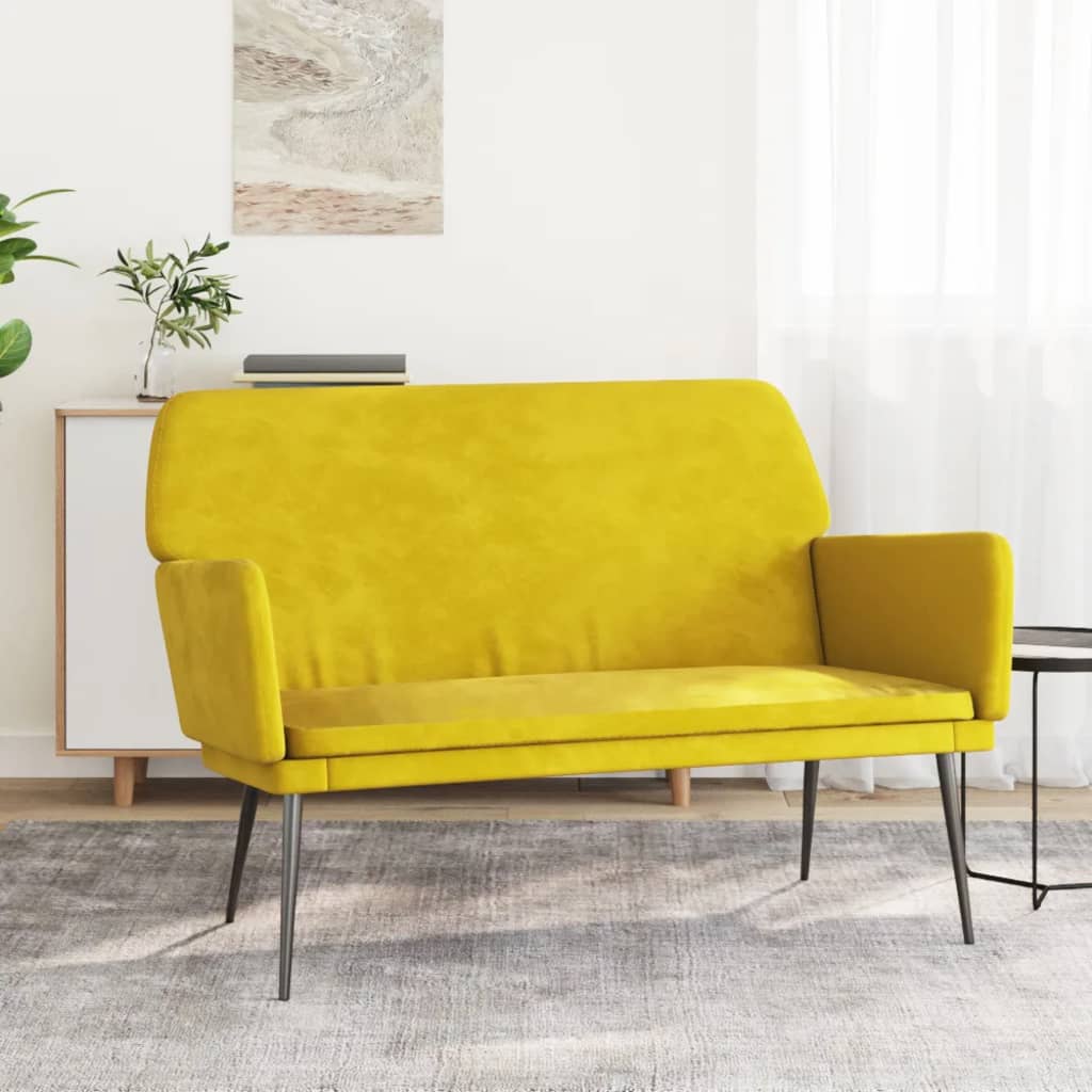 Banc Jaune 108x79x79 cm Velours - XIOS