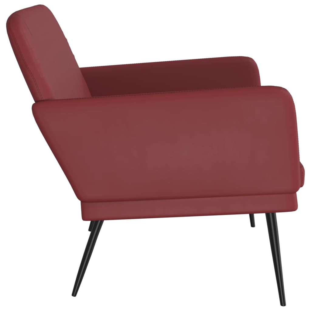 Banc Rouge bordeaux 107x80x81 cm Similicuir - XIOS