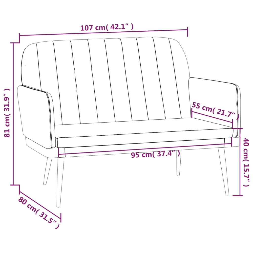 Banc Rouge bordeaux 107x80x81 cm Similicuir - XIOS