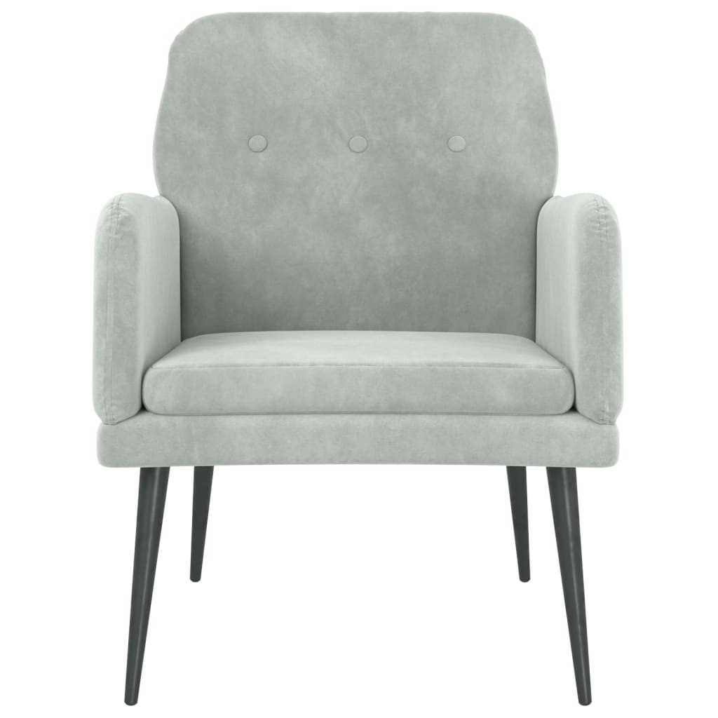 Fauteuil Gris clair 62x79x79 cm Velours - XIOS