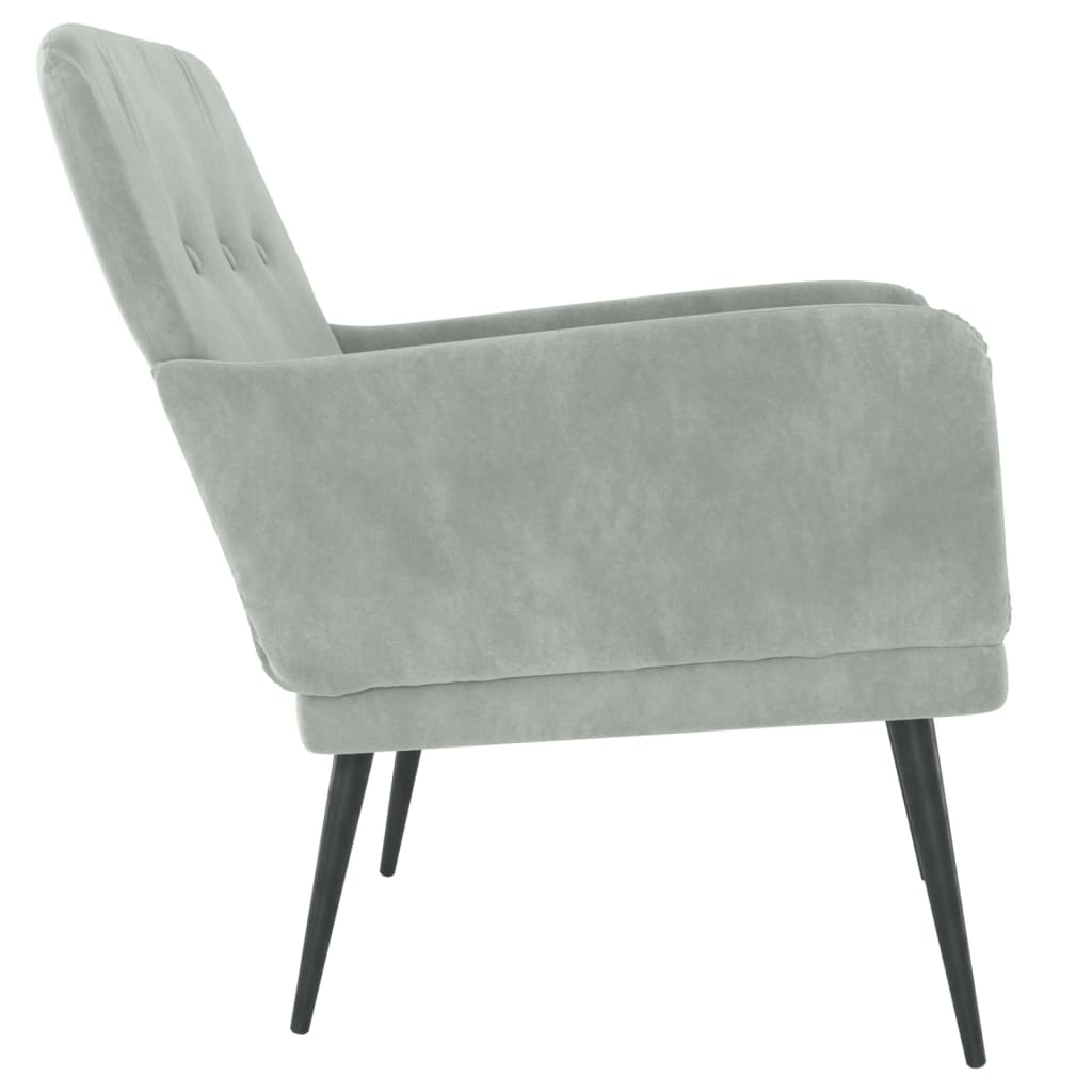 Fauteuil Gris clair 62x79x79 cm Velours - XIOS