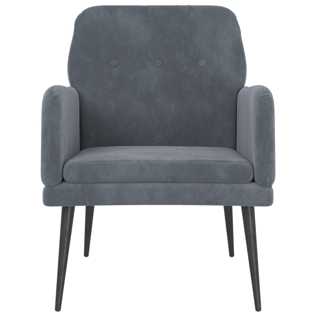 Fauteuil Gris foncé 62x79x79 cm Velours - XIOS