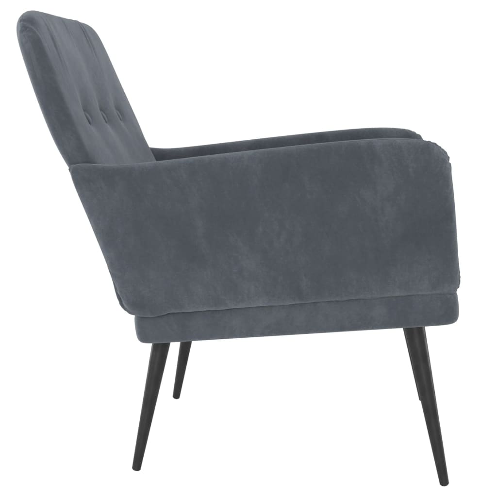 Fauteuil Gris foncé 62x79x79 cm Velours - XIOS