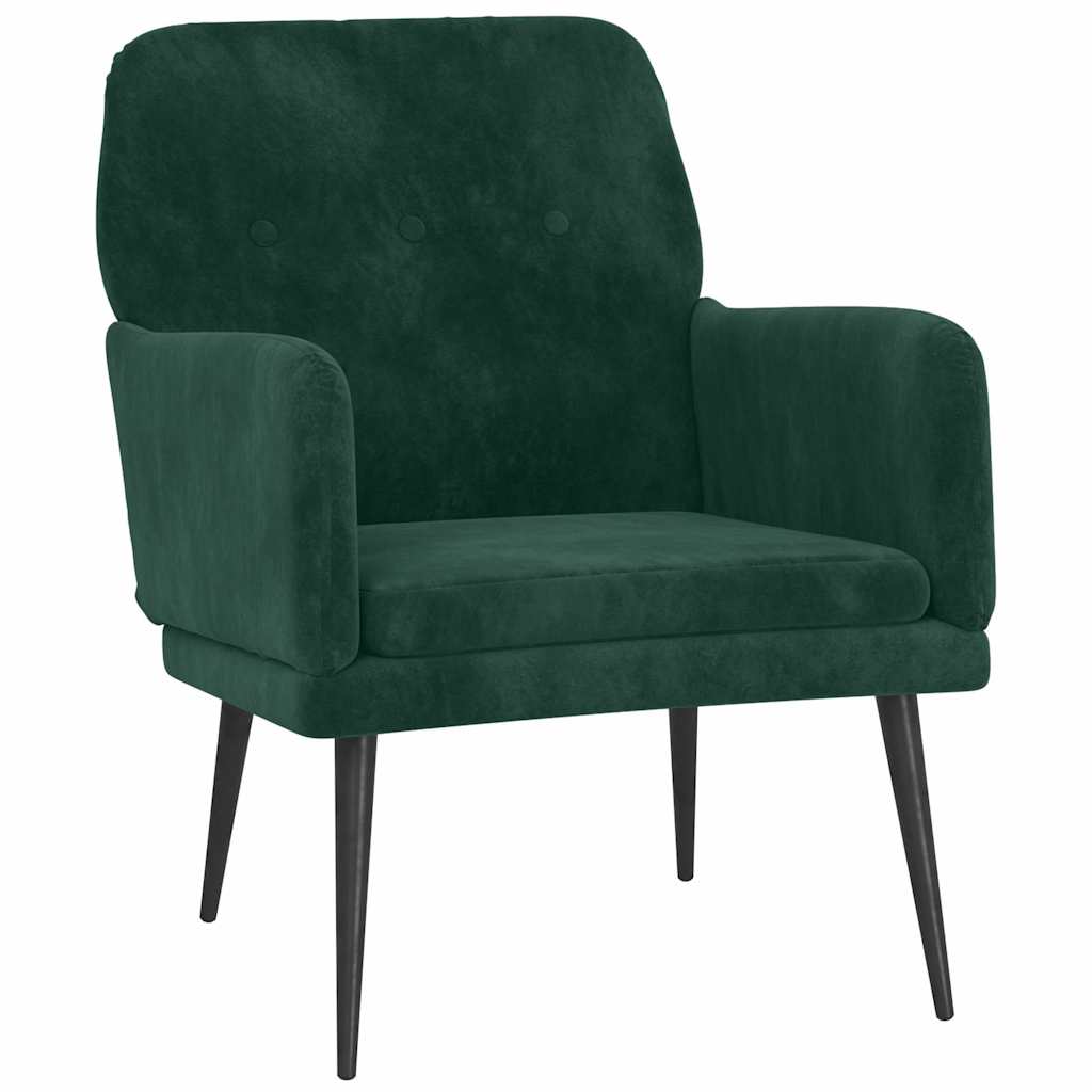 Fauteuil Vert foncé 62x79x79 cm Velours - XIOS