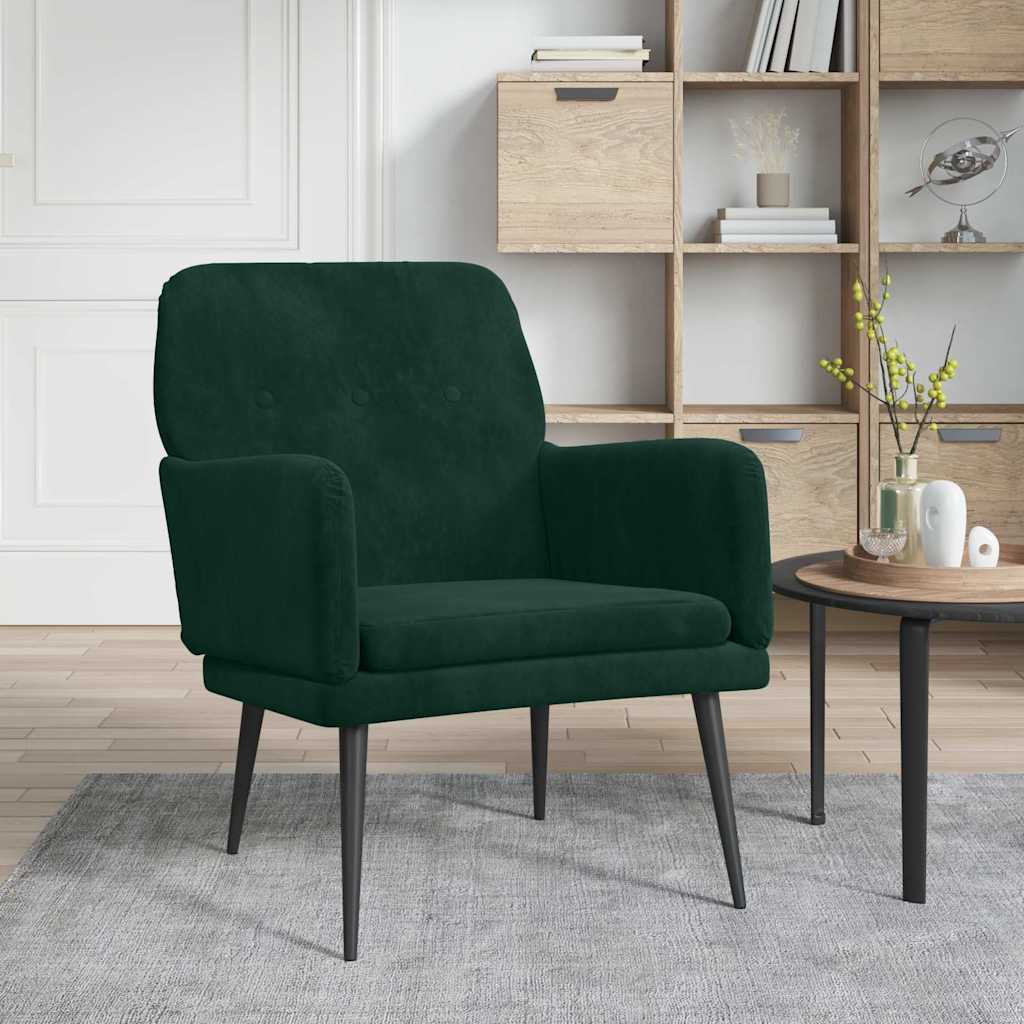 Fauteuil Vert foncé 62x79x79 cm Velours - XIOS