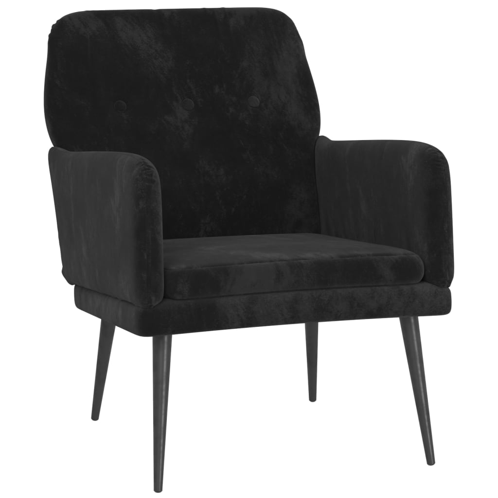 Fauteuil Noir 62x79x79 cm Velours - XIOS