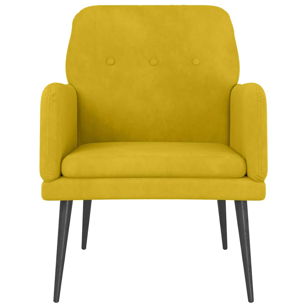 Fauteuil Jaune 62x79x79 cm Velours - XIOS