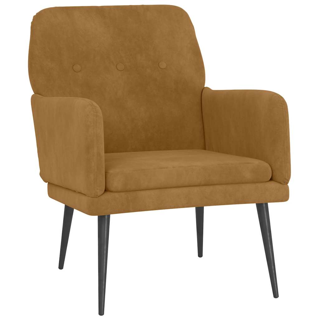 Fauteuil Marron 62x79x79 cm Velours - XIOS