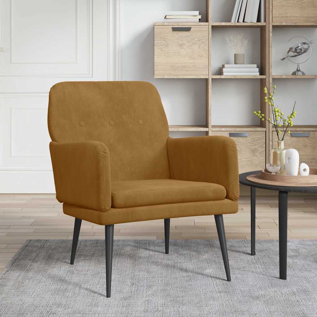 Fauteuil Marron 62x79x79 cm Velours - XIOS