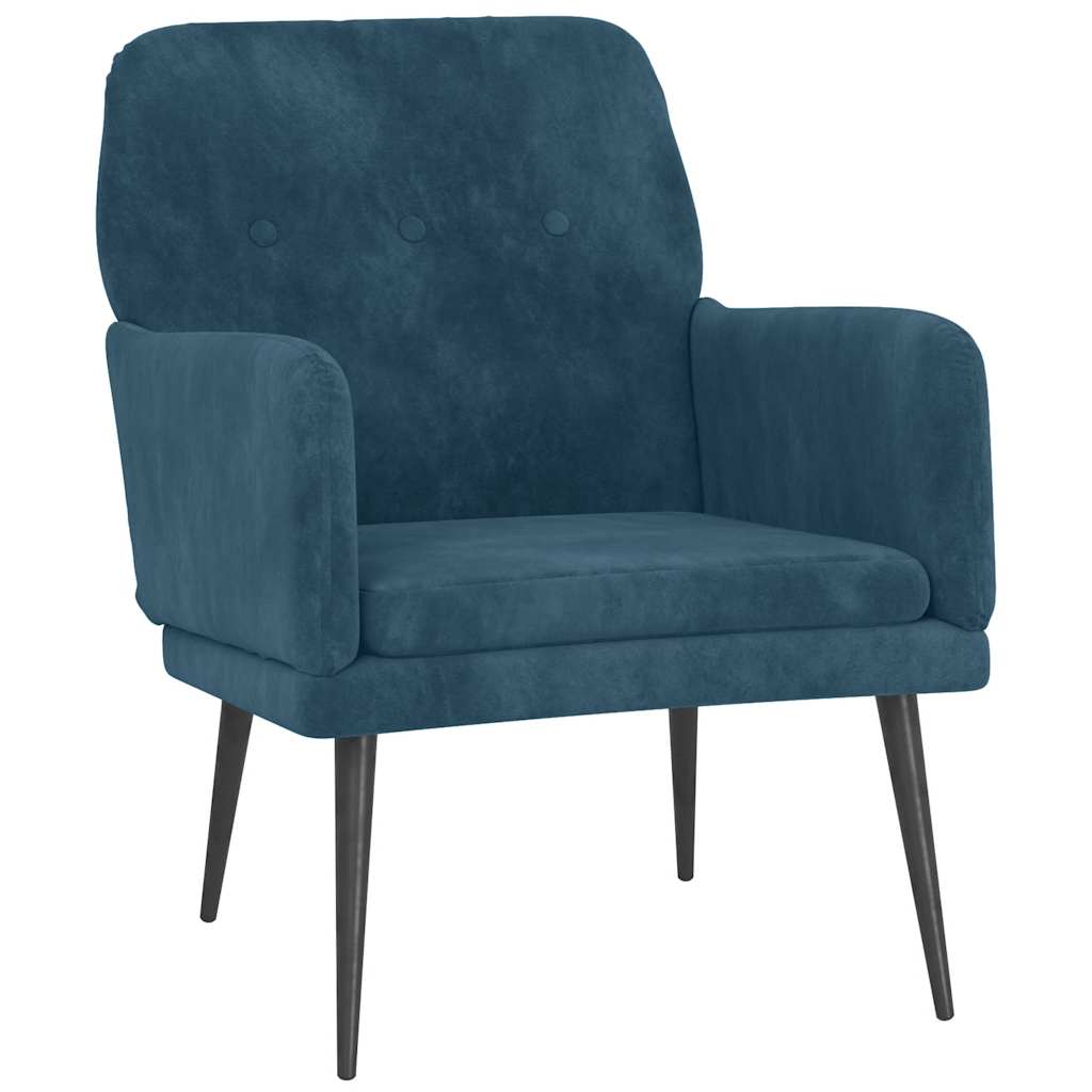 Fauteuil Bleu 62x79x79 cm Velours - XIOS