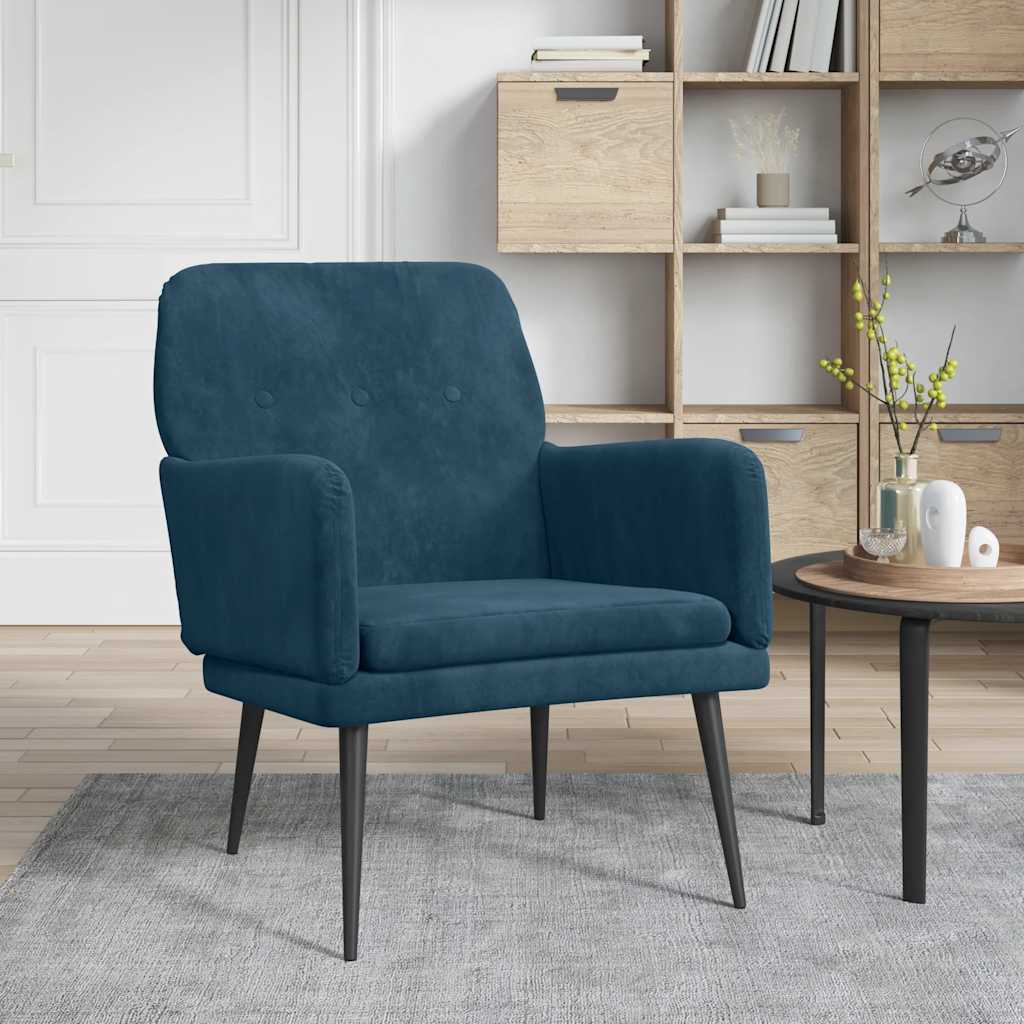 Fauteuil Bleu 62x79x79 cm Velours - XIOS