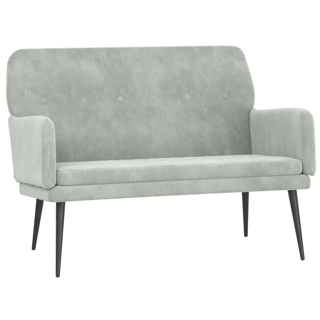 Banc Gris clair 108x79x79 cm Velours - XIOS