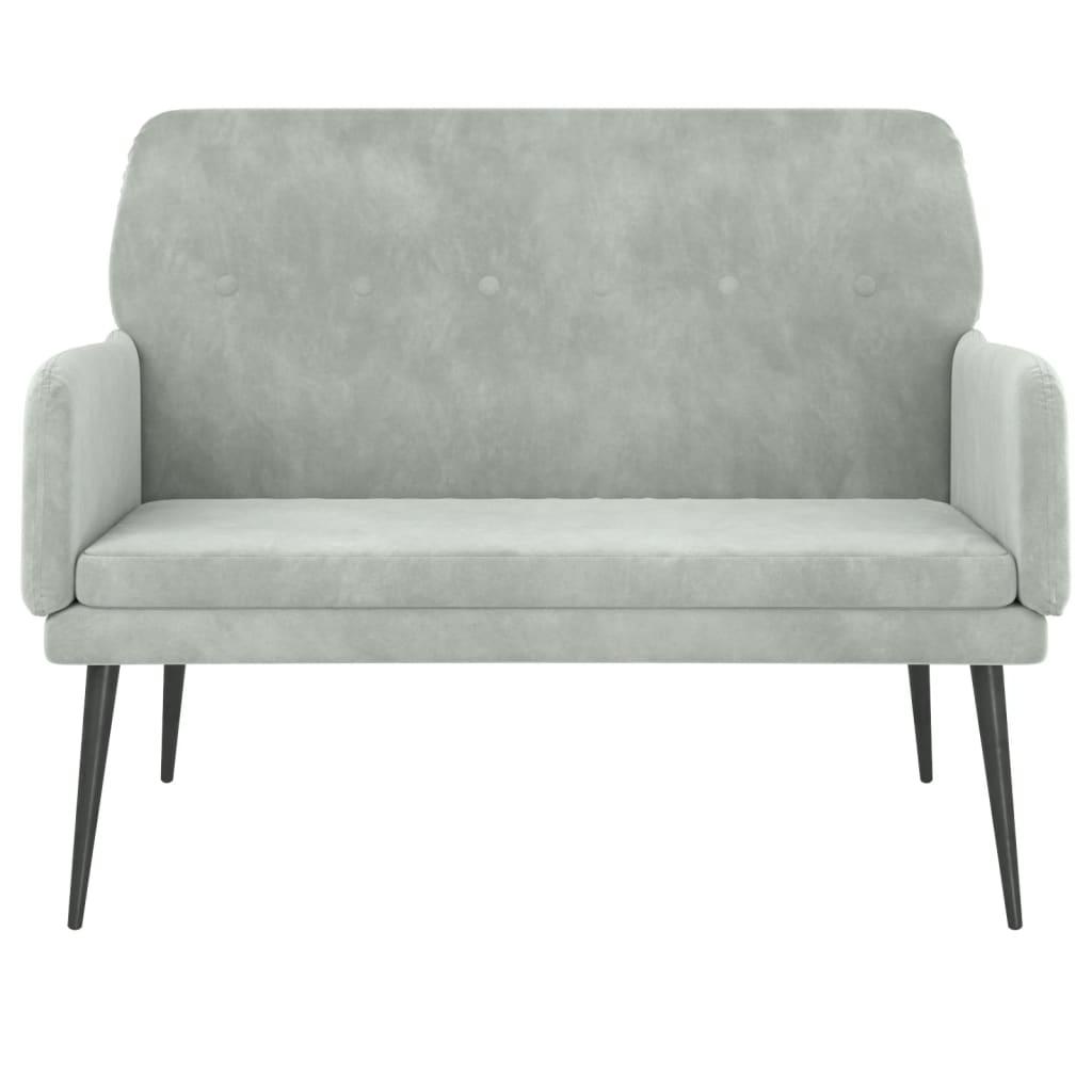 Banc Gris clair 108x79x79 cm Velours - XIOS
