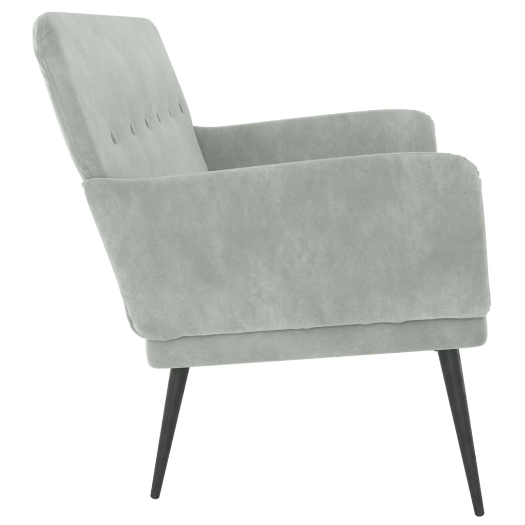 Banc Gris clair 108x79x79 cm Velours - XIOS