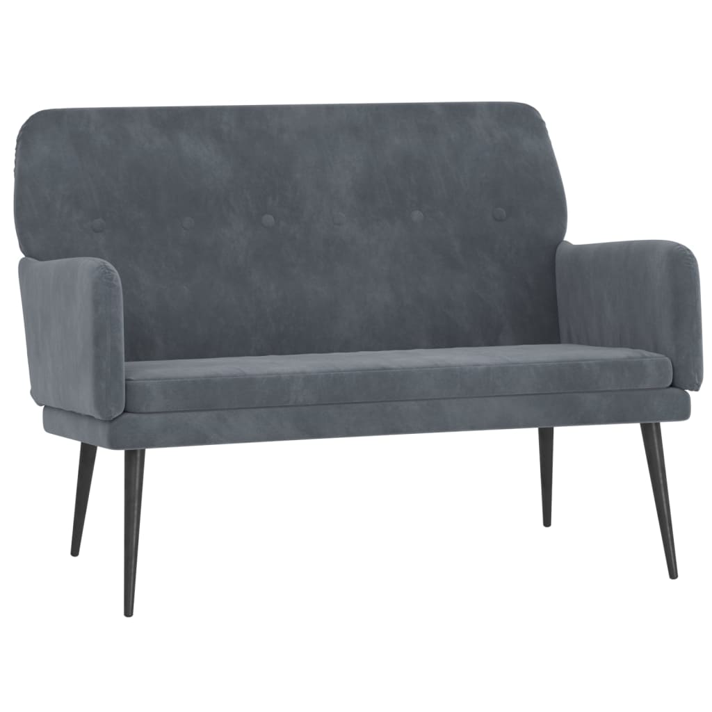 Banc Gris foncé 108x79x79 cm Velours - XIOS