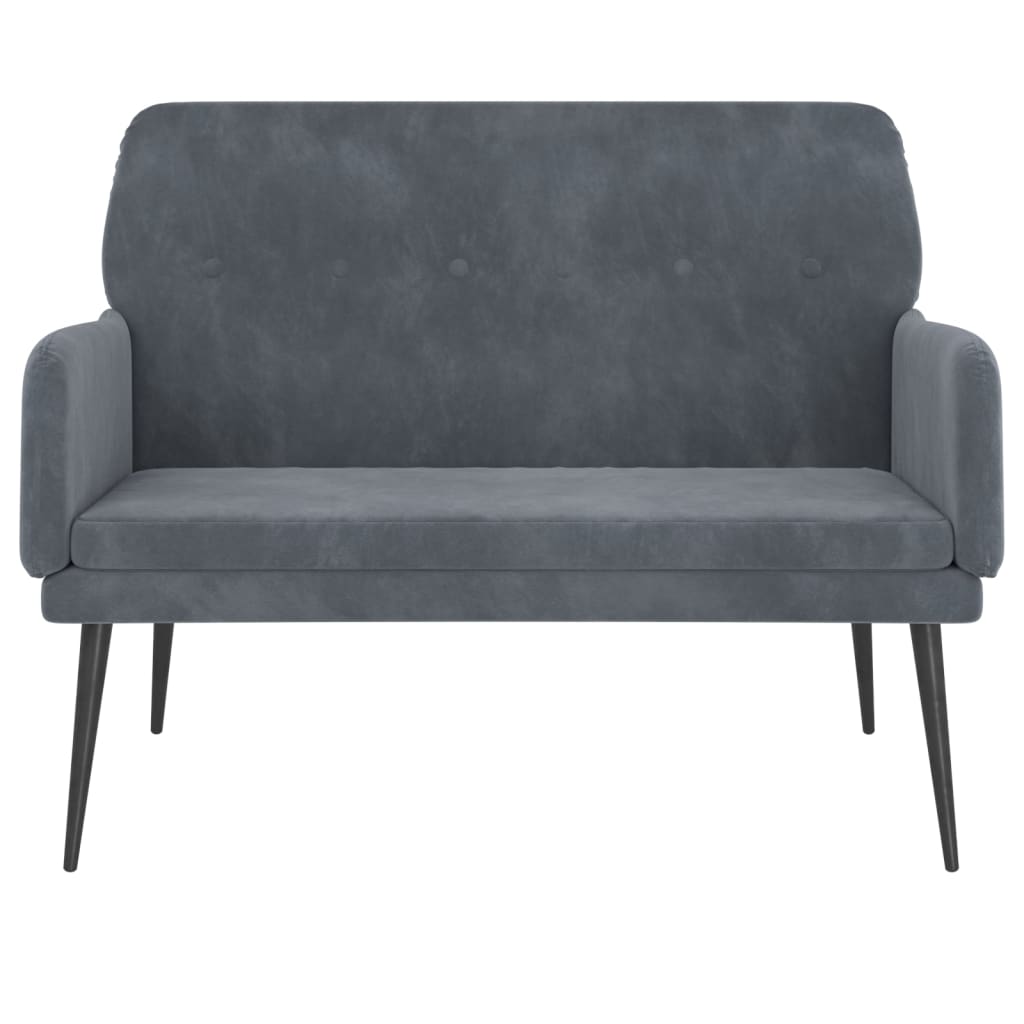 Banc Gris foncé 108x79x79 cm Velours - XIOS
