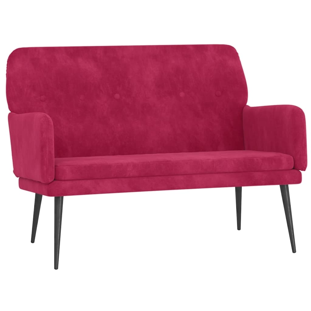 Banc Rouge bordeaux 108x79x79 cm Velours - XIOS